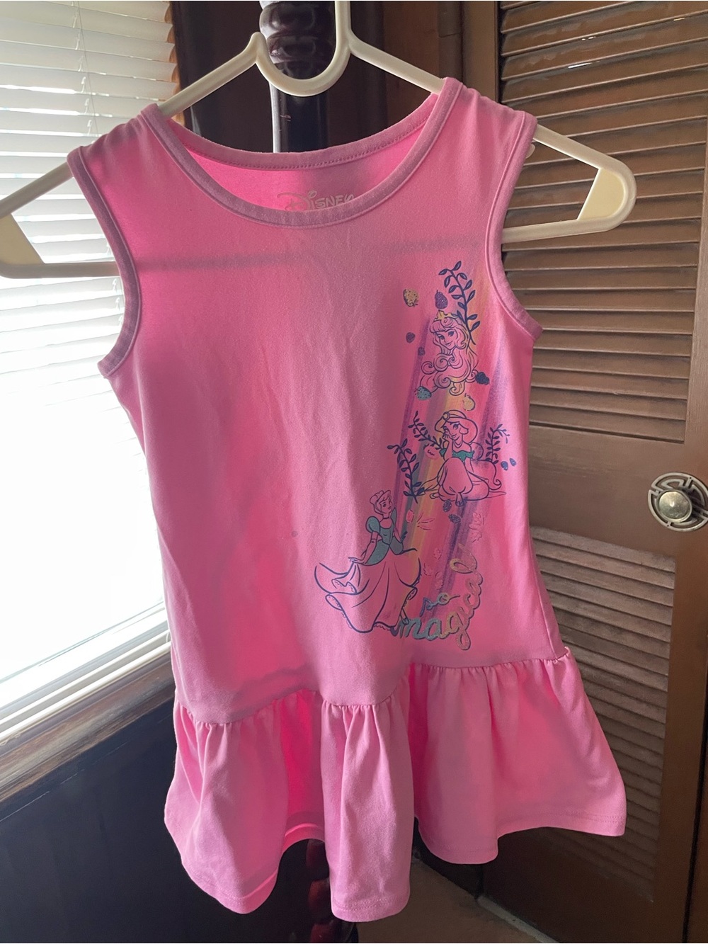 Disney Pink Girls' Sleeveless Princess Dress Top( size:xs4-5)